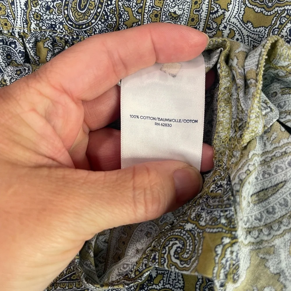 Lands'‎ End Paisley Blouse - Gray and Yellow - Picture 12 of 12